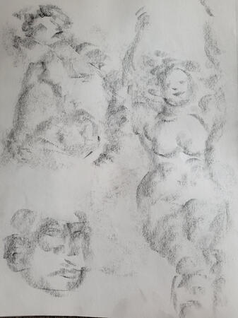 &quot;Feeling the forms&quot; Sketches Graphite ~ 2024