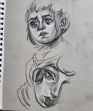 15 min Charcoal and Pastels Study ~ 2024