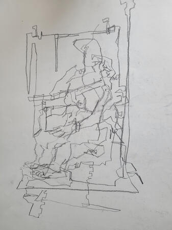 Line Blind Contour Graphite ~ 2024