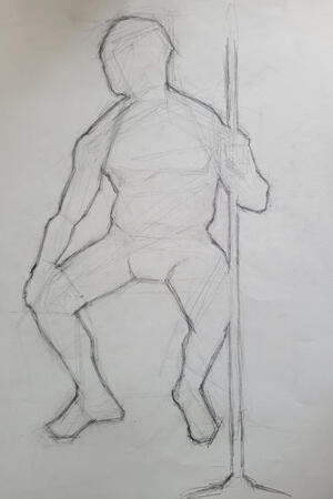 Blind line contour with Negative Space Graphite ~ 2024